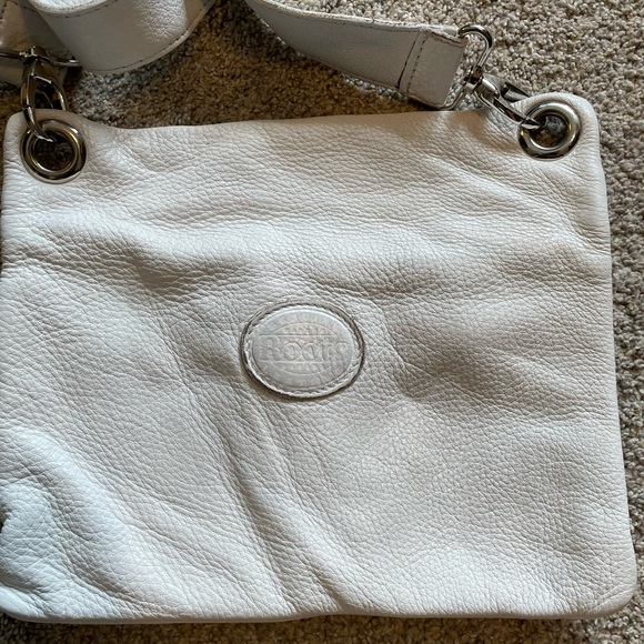Roots White Leather Crossbody Purse - Picture 2 of 4